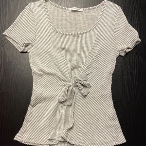 Peplum top. Linen print